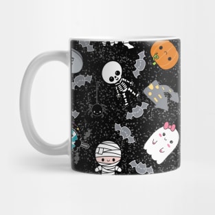 Spoopy Halloween Pattern - Mummy, Ghost, Tombstone Mug